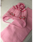 Obrázok pre Detská súprava šál a čiapka ružová