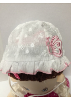 Obrázok pre Detská čiapka biela s motýlikom